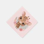 Serviette En Papier Aquarelle rose douce Bébé Giraffe Napkin (Coin)