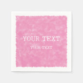 Serviette En Papier Aquarelle rose du nom personnalisé (Devant)