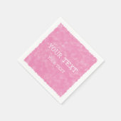 Serviette En Papier Aquarelle rose du nom personnalisé (Coin)