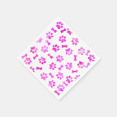 Serviette En Papier Aquarelle rose Empreintes de pattes (Coin)