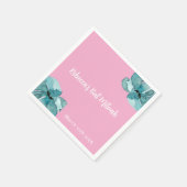 Serviette En Papier Aquarelle rose et blanc Bat mitzvah floral (Coin)