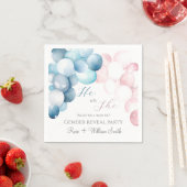 Serviette En Papier Aquarelle rose et bleu Révélation de genre (En situation)