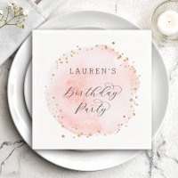 Aquarelle rose et or Blush fête d'anniversaire