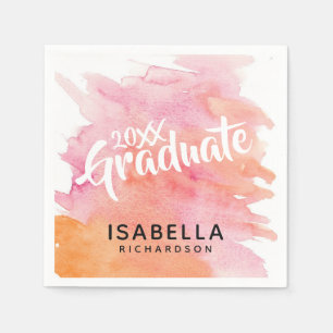 Serviette En Papier Aquarelle rose et orange 2025