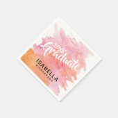 Serviette En Papier Aquarelle rose et orange 2025 (Coin)