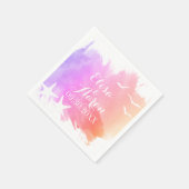 Serviette En Papier Aquarelle rose, étoile de mer mariage d'été (Coin)