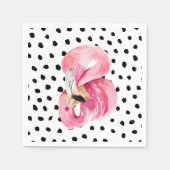 Serviette En Papier Aquarelle rose exotique moderne Flamant rose & poi (Devant)