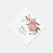 Serviette En Papier Aquarelle rose Fête des mariées florale (Coin)