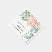 Serviette En Papier Aquarelle rose Fête des mariées florale (Coin)
