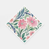 Serviette En Papier Aquarelle rose Fleurs Art (Coin)