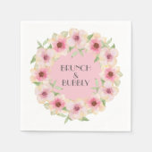 Serviette En Papier Aquarelle rose Fleurs blanches serviettes (Devant)