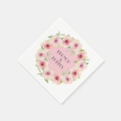 Serviette En Papier Aquarelle rose Fleurs blanches serviettes (Coin)