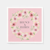 Serviette En Papier Aquarelle rose Fleurs blanches serviettes (Devant)