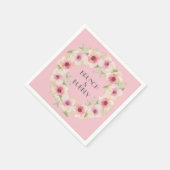 Serviette En Papier Aquarelle rose Fleurs blanches serviettes (Coin)