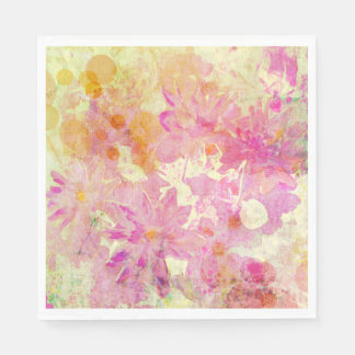 Serviette En Papier Aquarelle rose Floral