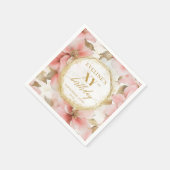 Serviette En Papier Aquarelle rose floral 80 serviettes d'anniversaire (Coin)