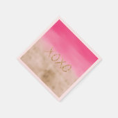 Serviette En Papier Aquarelle rose Glam or Tie Dye XOXO Parties scinti (Coin)