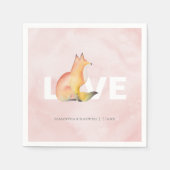 Serviette En Papier Aquarelle rose moderne Forêt Fox Thème (Devant)
