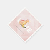 Serviette En Papier Aquarelle rose moderne Forêt Fox Thème (Coin)