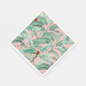 Serviette En Papier Aquarelle rose moderne Tropical Banana Palm Feuill (Coin)