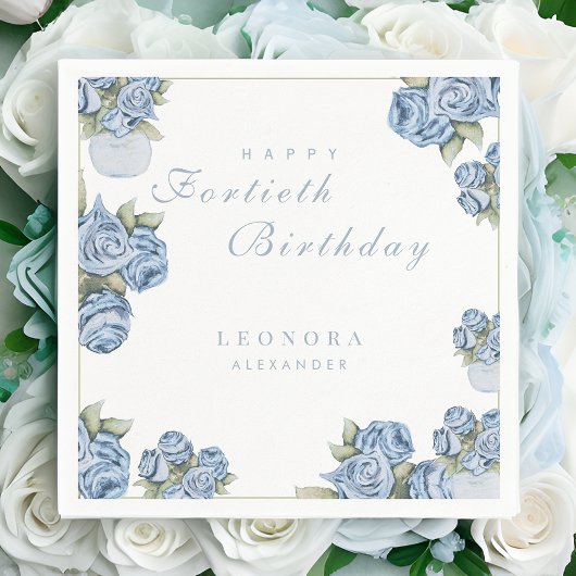 Serviette En Papier Aquarelle Rose N'IMPORTE QUEL Jalon Floral Anniver