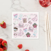 Serviette En Papier Aquarelle rose Noël mignonne (En situation)