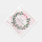 Serviette En Papier aquarelle rose Noël Père Noël 1er anniversaire (Coin)