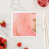 Serviette En Papier Aquarelle rose or Elegant (En situation)