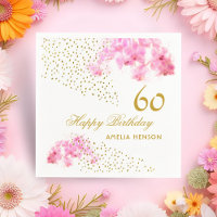 Aquarelle rose orchidée Parties scintillant or 60e