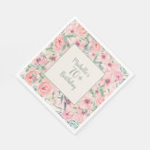 Serviette En Papier Aquarelle rose pâle 70e anniversaire (Coin)