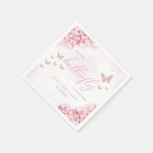 Serviette En Papier Aquarelle rose pâle Baby shower papillon floral (Coin)
