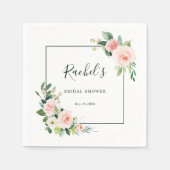 Serviette En Papier Aquarelle rose pâle Fleur Douche nuptiale (Devant)