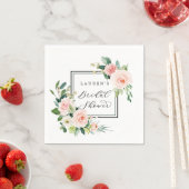 Serviette En Papier Aquarelle rose pâle Fleur Douche nuptiale (En situation)