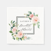 Serviette En Papier Aquarelle rose pâle Fleur Douche nuptiale (Devant)