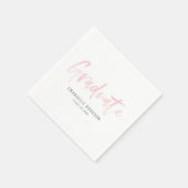 Serviette En Papier Aquarelle rose pâle Lettering Graduation (Coin)