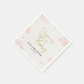 Serviette En Papier Aquarelle rose pâle Nuages Fille Baby shower (Coin)