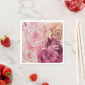 Serviette En Papier "Aquarelle Rose papier serviettes - élégant Floral (En situation)