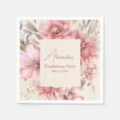 Serviette En Papier Aquarelle rose parties scintillant or graduation f (Devant)