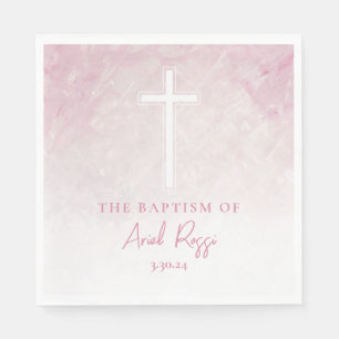 Serviette En Papier Aquarelle rose pastel Baptême serviettes