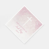 Serviette En Papier Aquarelle rose pastel Baptême serviettes (Coin)