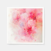 Serviette En Papier Aquarelle rose Pétale Élégance (Devant)