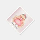 Serviette En Papier Aquarelle rose princesse Baby shower soirée mignon (Coin)