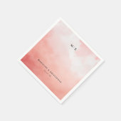Serviette En Papier Aquarelle Rose Sérène (Coin)