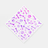 Serviette En Papier Aquarelle rose violet Empreintes de pattes Anniver (Coin)