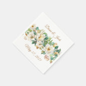 Serviette En Papier Aquarelle Roses et papier Eucalyptus Napkin (Coin)