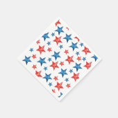 Serviette En Papier Aquarelle rouge moderne étoiles 4 juillet Papier (Coin)