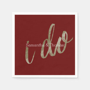 Serviette En Papier Aquarelle rouge or que je fais