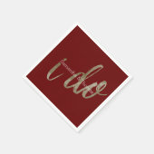 Serviette En Papier Aquarelle rouge or que je fais (Coin)