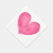 Serviette En Papier Aquarelle rouge rose Coeur - Mariage Amour (Coin)