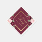 Serviette En Papier Aquarelle rouge rose or Floral Funeral Memorial (Coin)